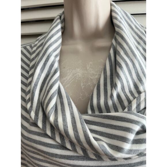 Andre by Unit gray/white knit zip front jacket L Avant‎ garde Preppy Casual Work - Picture 2 of 7